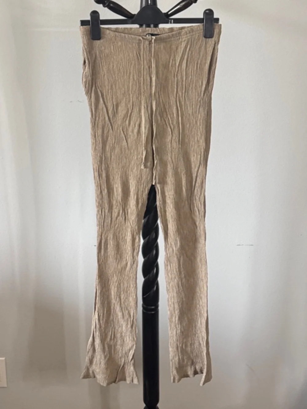 Beige Linen-Blend Casual Pants 8.T